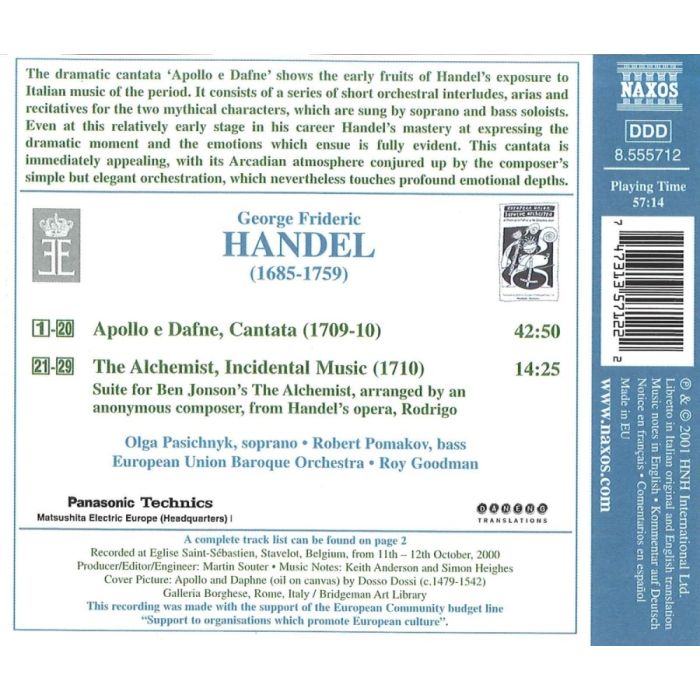 HANDEL: Apollo and Dafne; Alchemist - slide-1