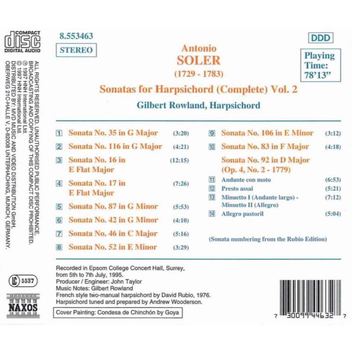 SOLER: Sonatas for Harpsichord Vol. 2 - slide-1