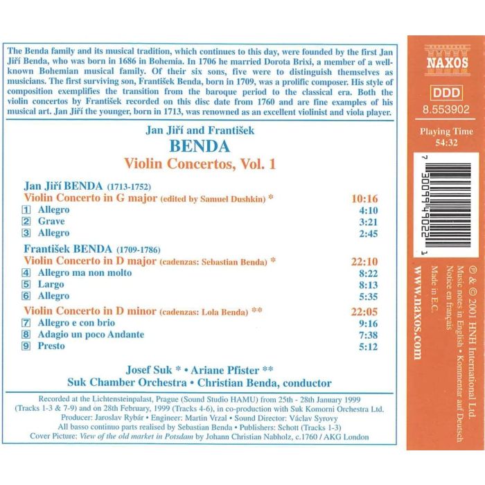 BENDA: Violin Concertos vol. 1 - slide-1