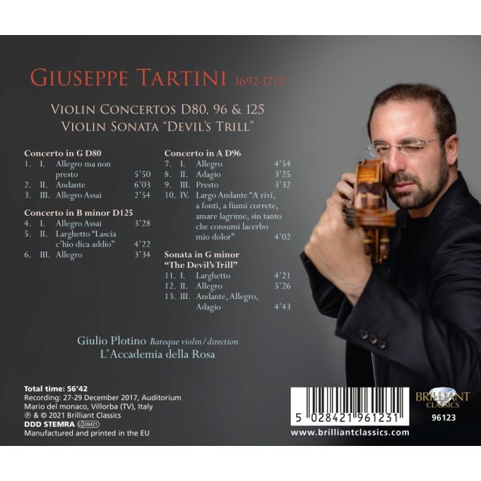 Tartini: Violin Concertos D80, 96 & 125; Violin Sonata 