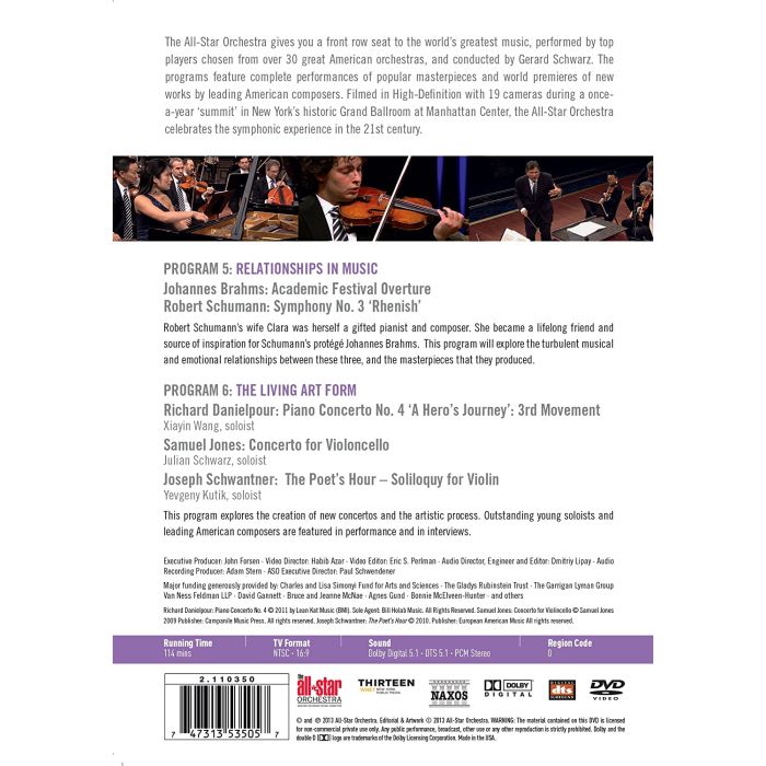 The All-Star Orchestra Programs 5 & 6: Brahms, Schumann, Danielpour - slide-1