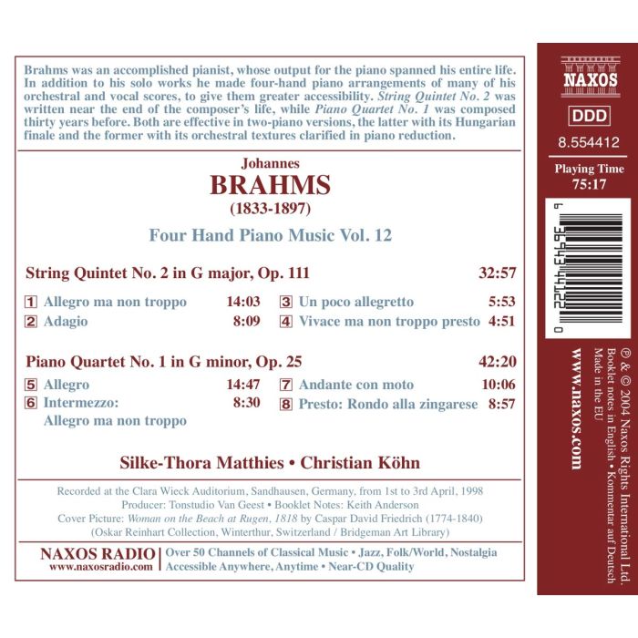 BRAHMS: Four Hand Piano Music Vol. 12 - slide-1