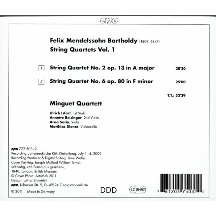 Mendelssohn: String Quartets Vol. 1 - Nos. 2 & 6 - slide-1