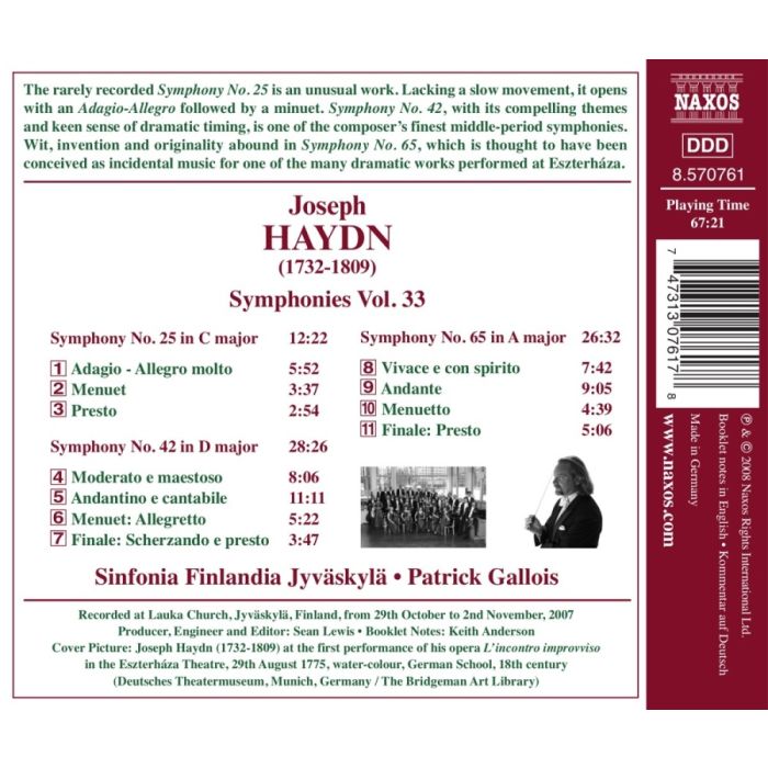 Haydn: Symphonies Vol. 33 - slide-1