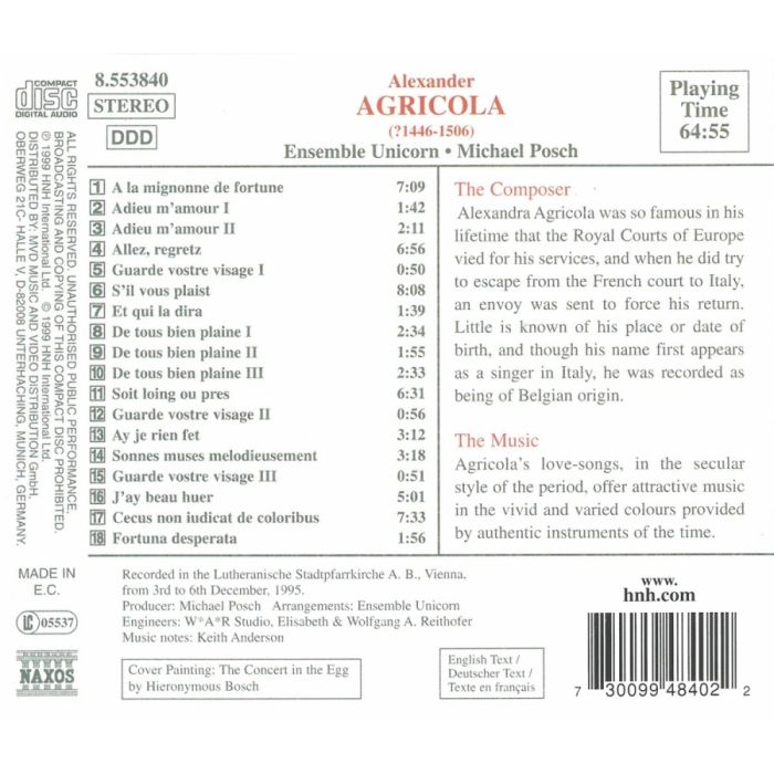 AGRICOLA: Fortuna desperata - Secular Music of the 15th Century - slide-1
