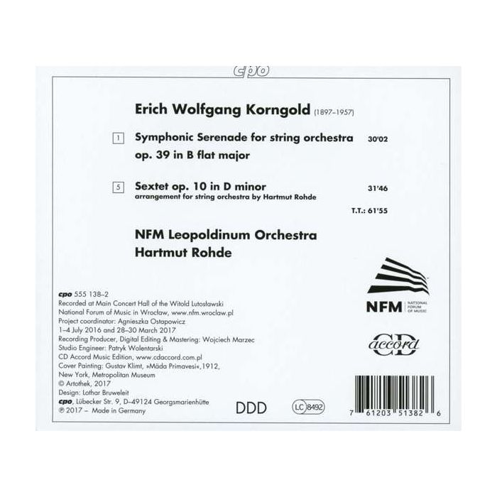 Korngold: Symphonic Serenade op. 39; Sextet op. 10 - slide-1