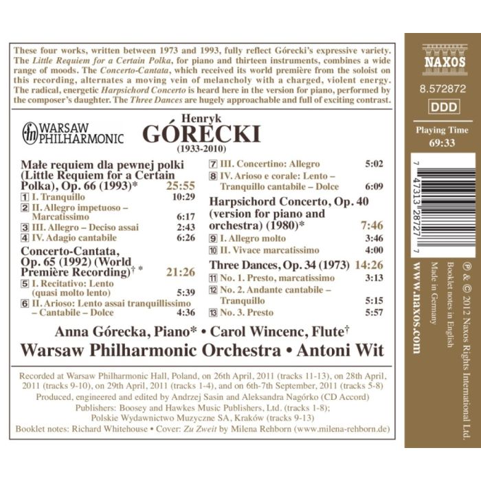 Górecki: Concerto-Cantata, Little Requiem for a Certain Polka, Three Dances, Harpsichord Concerto - slide-1
