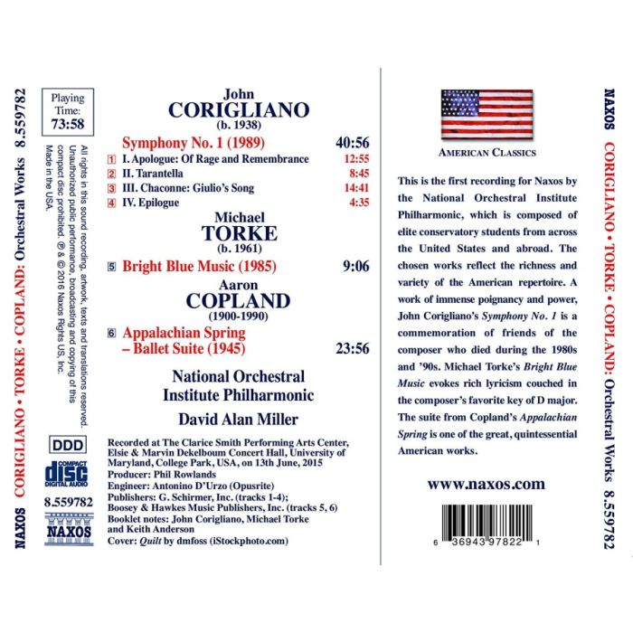 Corigliano: Symphony No. 1; Torke: Bright Blue Music; Copland: Appalachian Spring - slide-1
