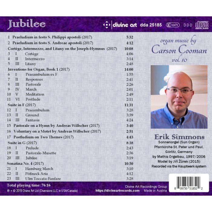 Jubilee - organ music by Carson Cooman vol. 10 - slide-1