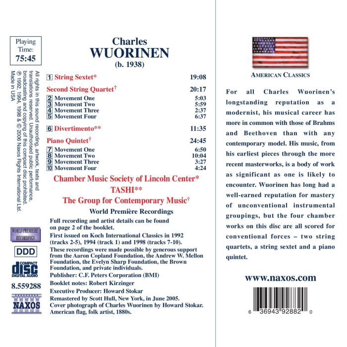 WUORINEN: WUORINEN: String Sextet; String Quartet No. 2 - slide-1