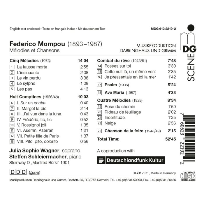 Mompou: Mélodies et Chansons - slide-1