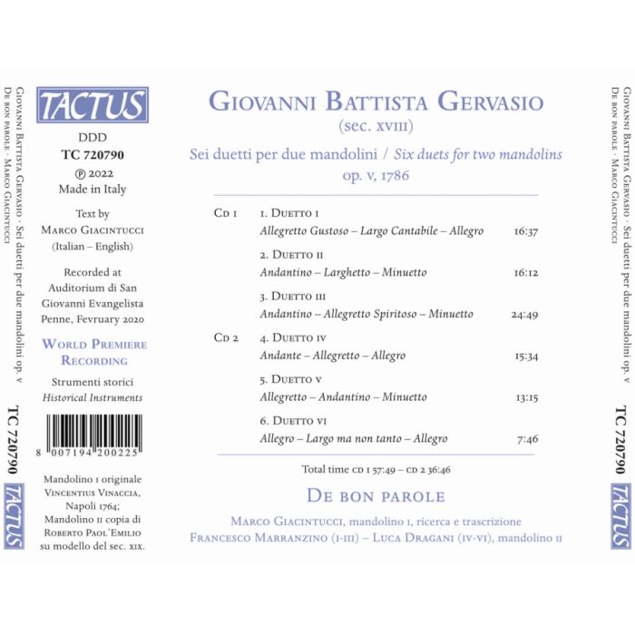 Gervasio: Six duets for two mandolins op. V - slide-1