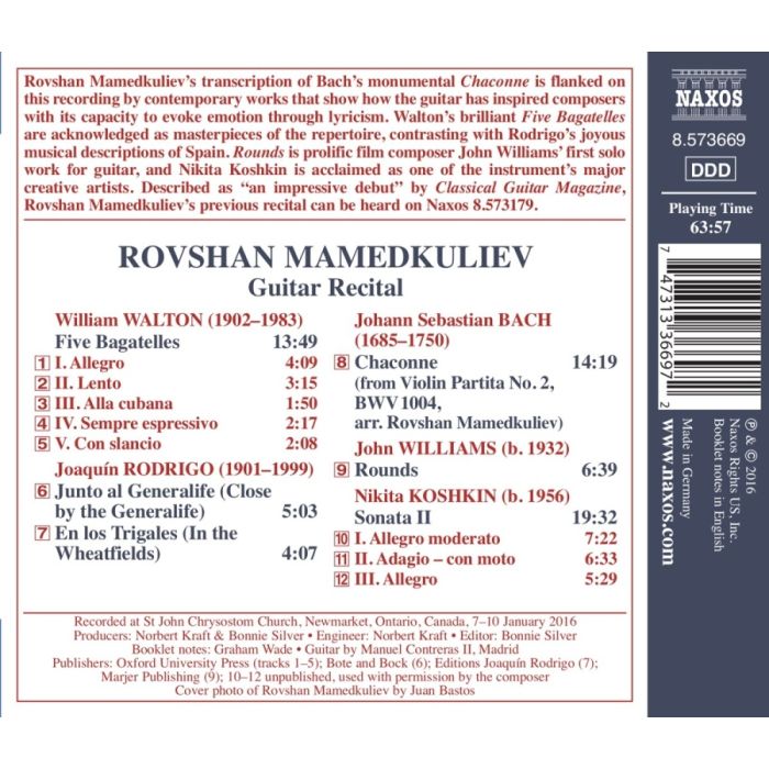 Guitar Laureate Recital - Rovshan Mamedkuliev - Walton; Rodrigo; Bach; Williams; ... - slide-1