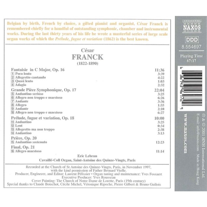 FRANCK: Great Organ Works, Vol. 1 - slide-1