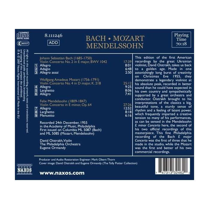 BACH/MOZART/MENDELSSOHN: Violin Concertos - slide-1