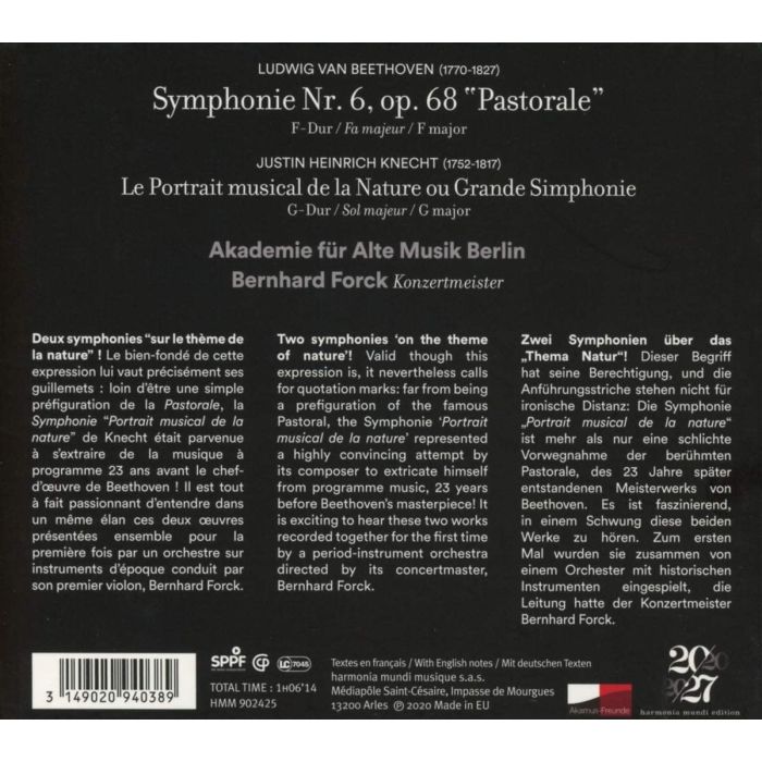 Beethoven: Symphonie Nr.6 / Knecht: Le Portrait musical de la Nature ou Grande Symphonie - slide-1