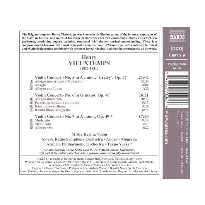 VIEUXTEMPS: Violin Concertos 5 - 7 - slide-1