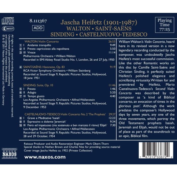 Walton: Violin Concerto / Castelnuovo-Tedesco: Violin Concerto No. 2 ‘The Prophets' - slide-1