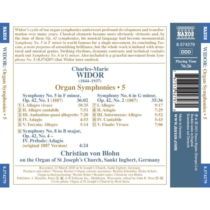 Widor: Organ Symphonies Vol. 5 - slide-1