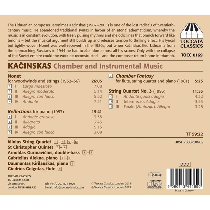 Kačinskas: Chamber and Instrumental Music - slide-1