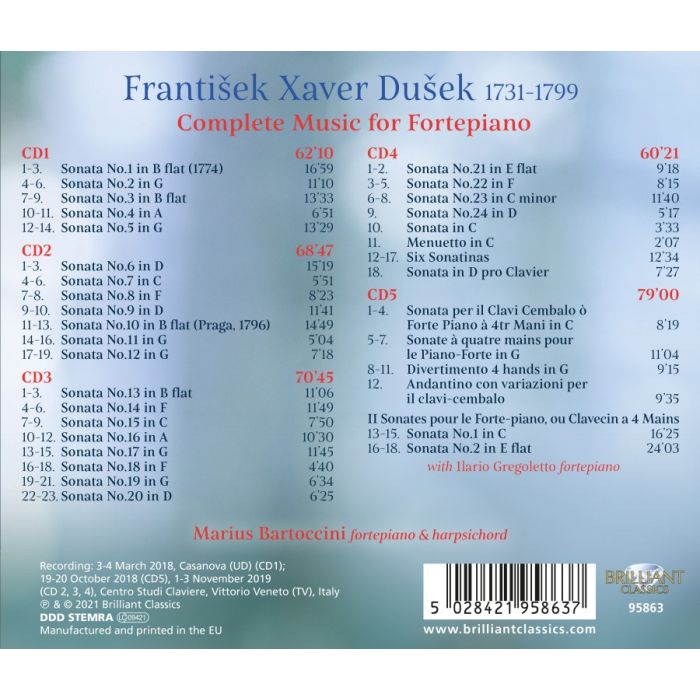 Dusek: Complete Music for Fortepiano - slide-1