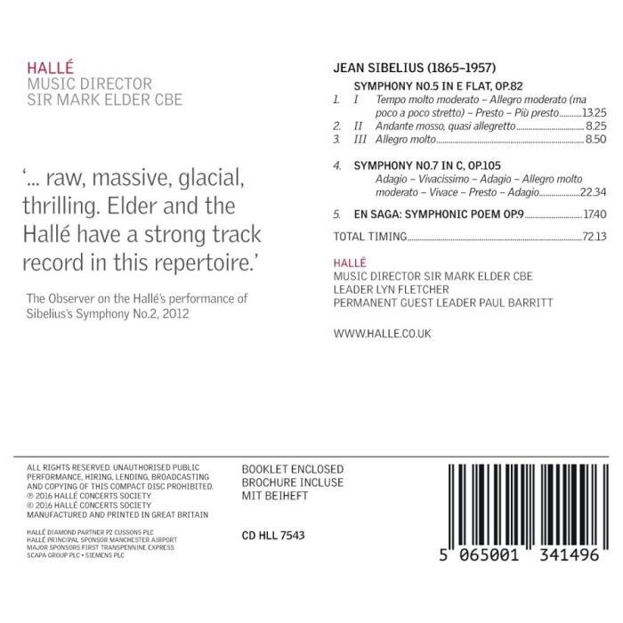 Sibelius: Symphonies Nos. 5 & 7 En Saga - slide-1