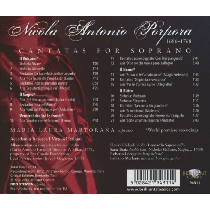 Porpora: Cantatas for Soprano - slide-1