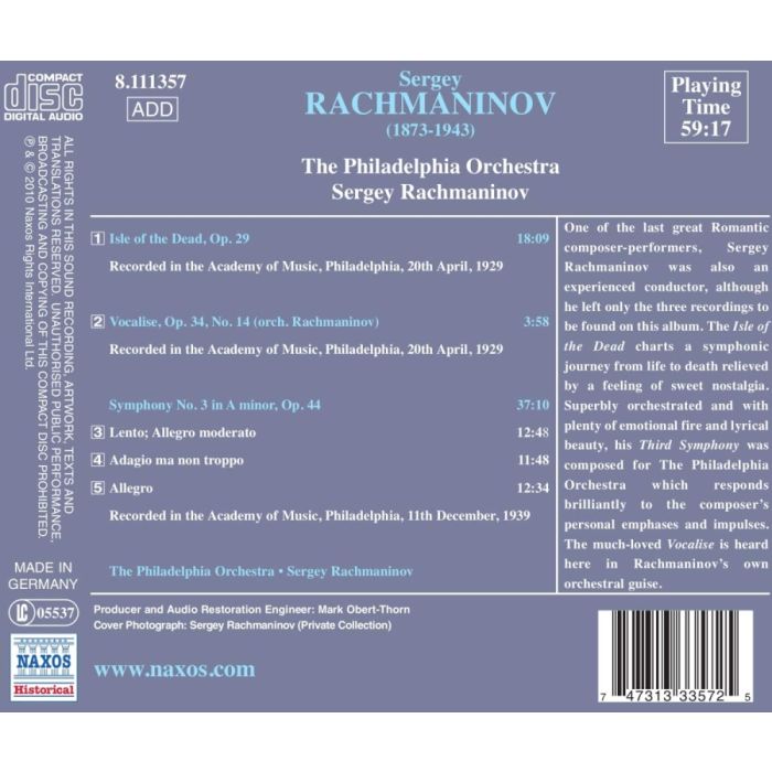 Rachmaninov: Symphony No. 3, Isle of the Dead, Vocalise, nagr. 1929 & 1939 - slide-1