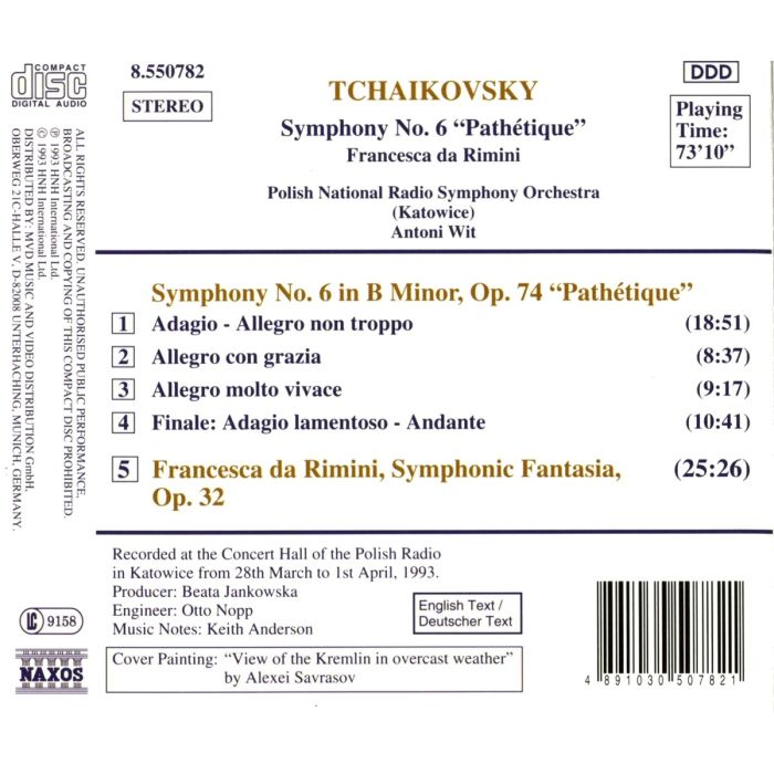 Tchaikovsky: Symphony No. 6, 'Pathetique',  Francesca da Rimini, Op. 32 - slide-1