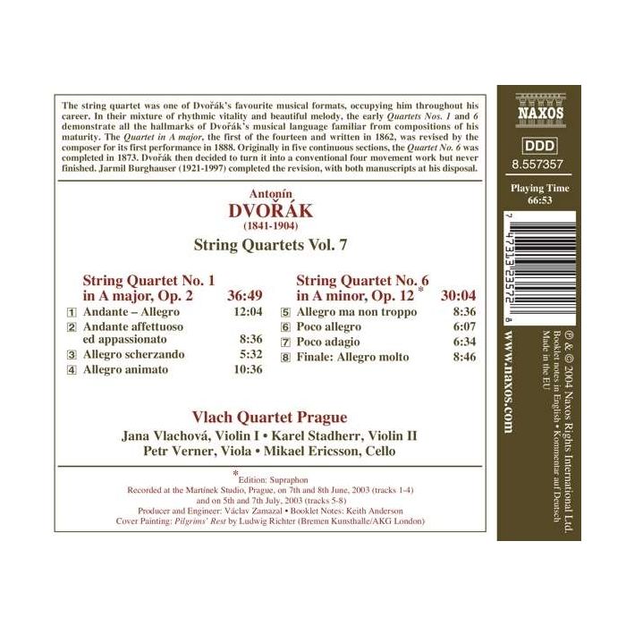 DVORAK: String Quartets Vol. 7 - slide-1