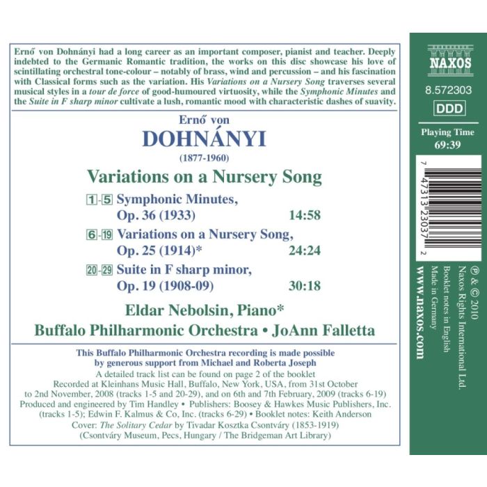 Ernő von Dohnányi: Variations on a Nursery Song, Symphonic Minutes, Suite Op. 19 - slide-1