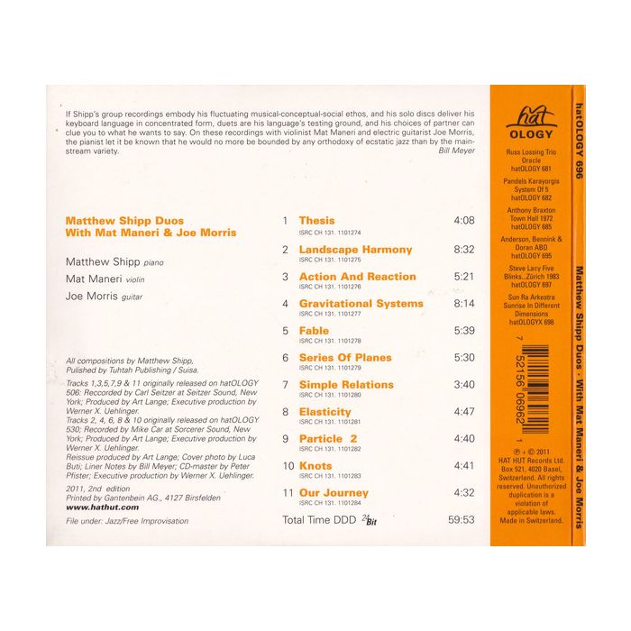 Matthew Shipp, Mat Maneri & Joe Morris: Matthew Shipp: Duos - slide-1