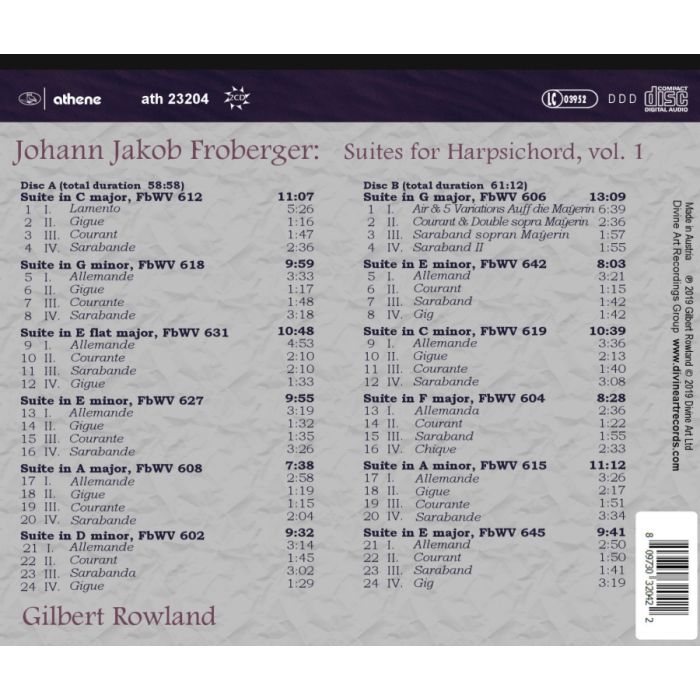 Froberger: Suites for Harpsichord Vol. 1 - slide-1