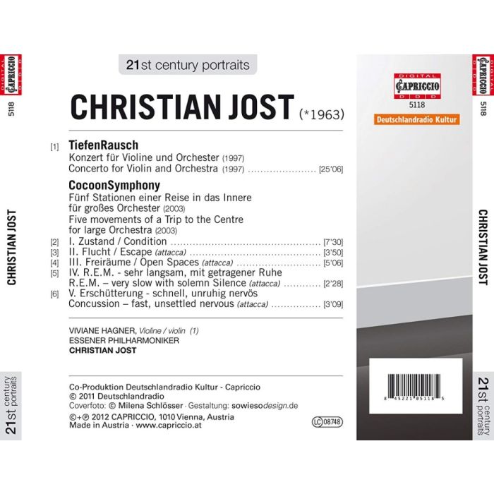 21st Century Portraits - Christian Jost: Tiefen Rausch - Concerto for violin and orchestra, Cocoon Symphony - slide-1