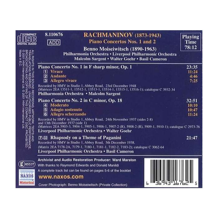 Rachmaninov: Piano Concertos Nos 1 and 2, Paganini Variations - slide-1