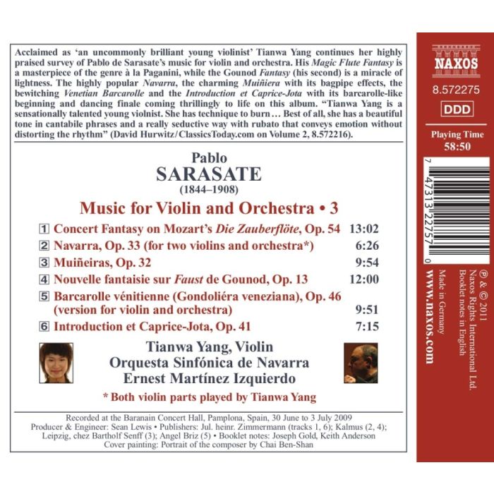 Sarasate: Music for Violin and Orchestra Vol. 3 - slide-1