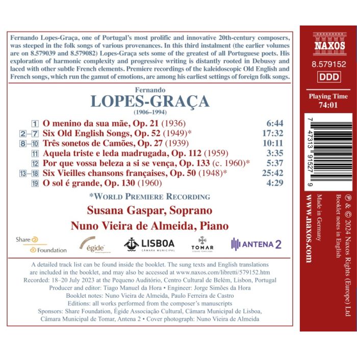Lopes-Graça: Songs and Folk Songs Vol. 3 - slide-1