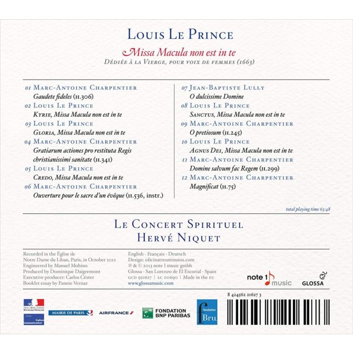 Louis Le Prince: Missa Macula non est in te + Charpentier & Lully: Motets - slide-1