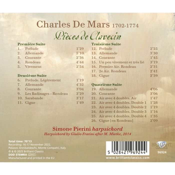 De Mars: Pièces de Clavecin - slide-1