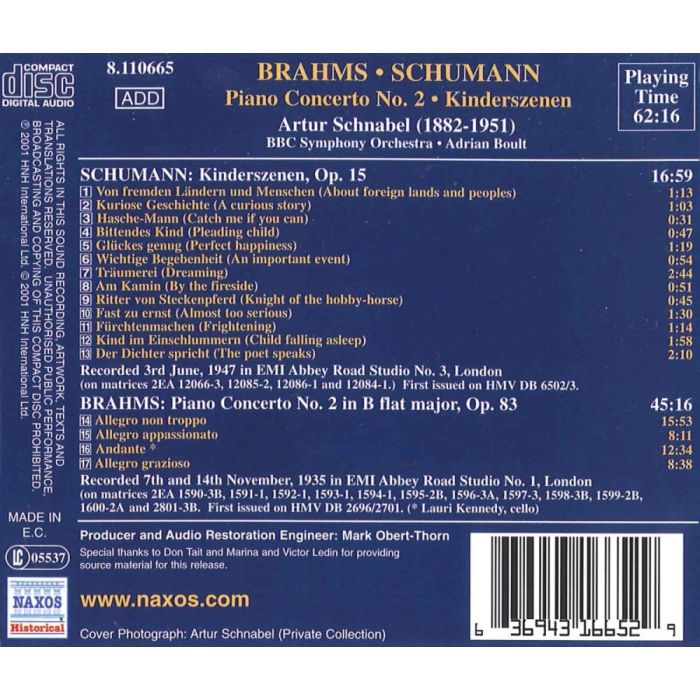 BRAHMS: Piano Concerto No. 2 / SCHUMANN: Kinderszenen - slide-1