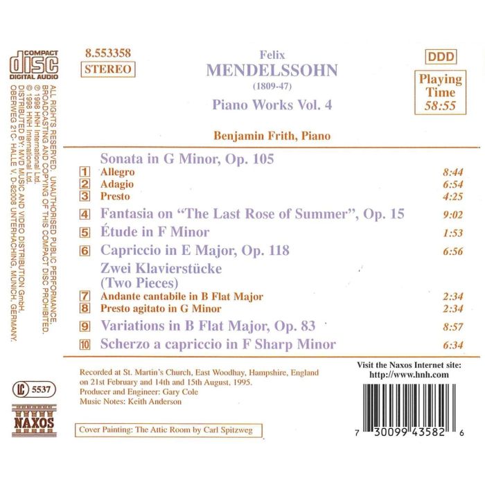 MENDELSSOHN: Piano Works vol. 4 - slide-1