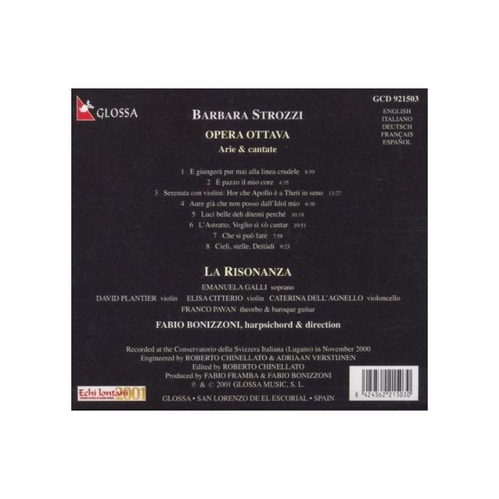 Strozzi: Arie & Cantate Op. 8 - slide-1