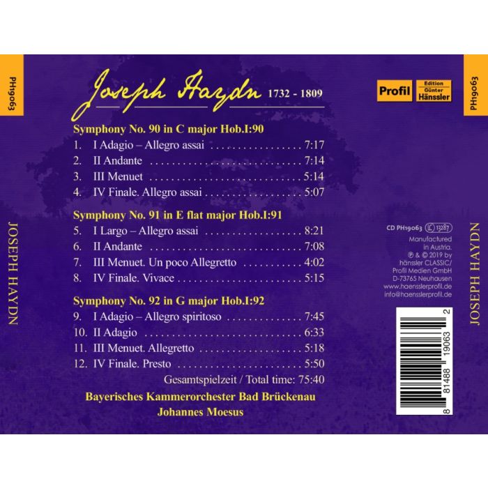 Haydn: Symphonies Nos. 90; 91; 92 - slide-1