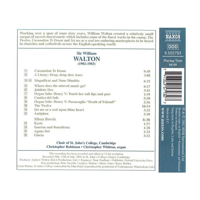 WALTON: The Twelve; Coronation Te Deum; Missa Brevis - slide-1