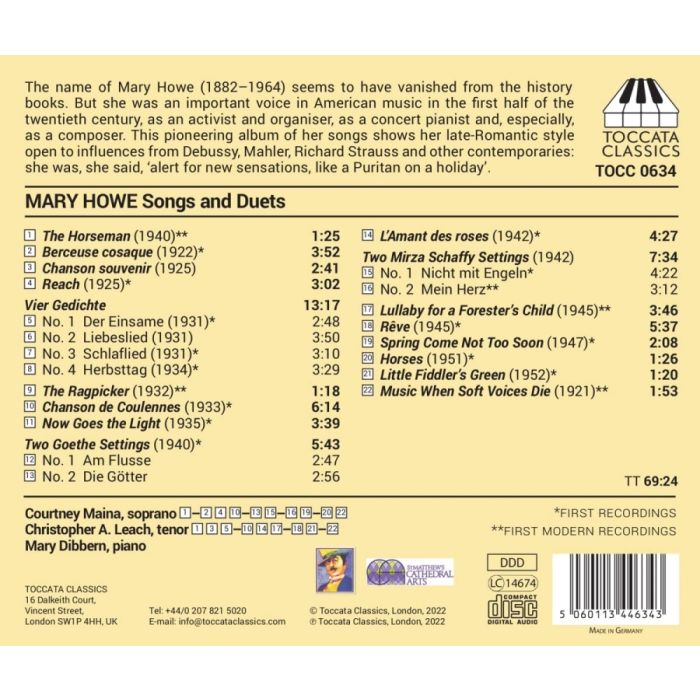 Howe: Songs and Duets - slide-1