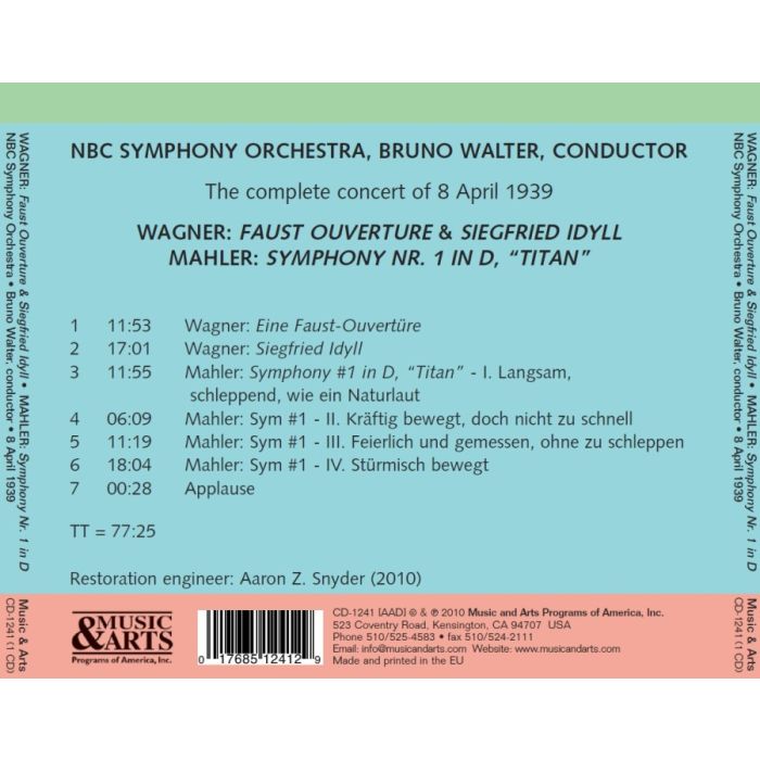 Mahler: Symphony No. 1; Wagner: Faust Overture; Siegfried Idyll - slide-1