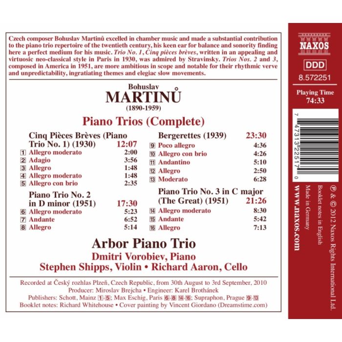 Martinu: Piano Trios (Complete) - Nos. 1 - 3, Bergerettes - slide-1