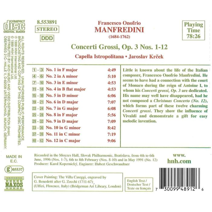 MANFREDINI: Concerti Grossi - slide-1