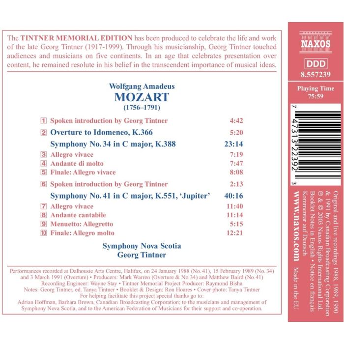 MOZART: Symphonies Nos. 34 & 41 - slide-1