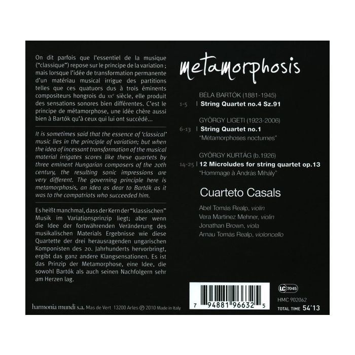 Metamorphosis - Bartok, Kurtag, Ligeti: kwartety smyczkowe - slide-1
